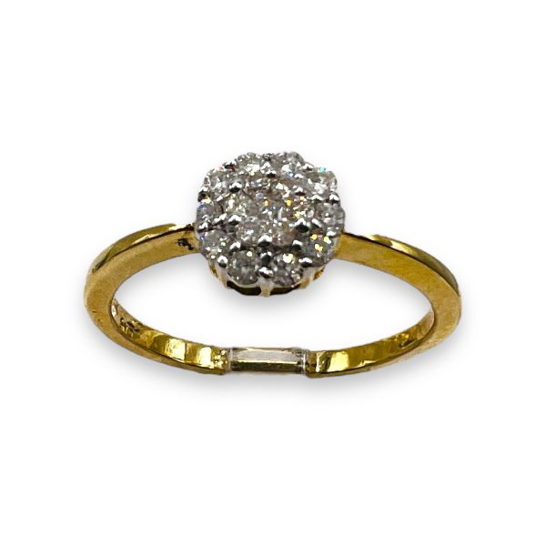 Flower Shape Diamond Cluster  Ring | 14k Yellow Gold - Image 2