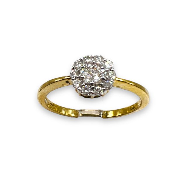 Flower Shape Diamond Cluster  Ring | 14k Yellow Gold - Image 3