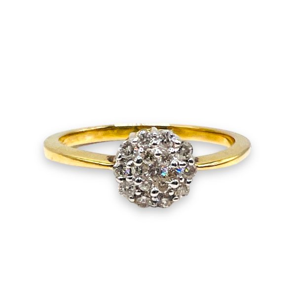 Flower Shape Diamond Cluster  Ring | 14k Yellow Gold - Image 8