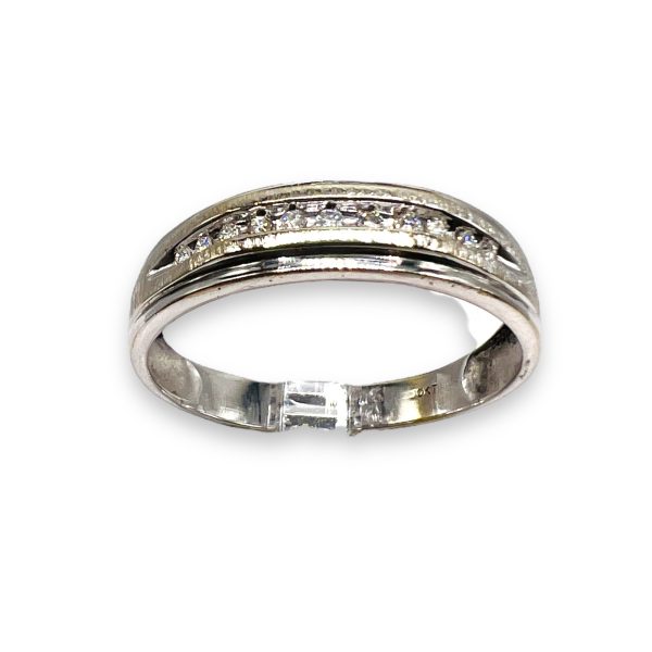 Men's Diamond Ring Channel-Set, Size 12.5 |10k White Gold - Image 2