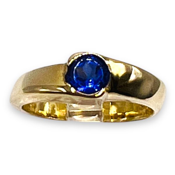 Blue Purple Tanzanite Gemstone Ring 14k Gold, Size 6