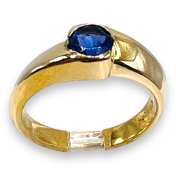 Blue Purple Tanzanite Gemstone Ring 14k Gold, Size 6 - Image 3