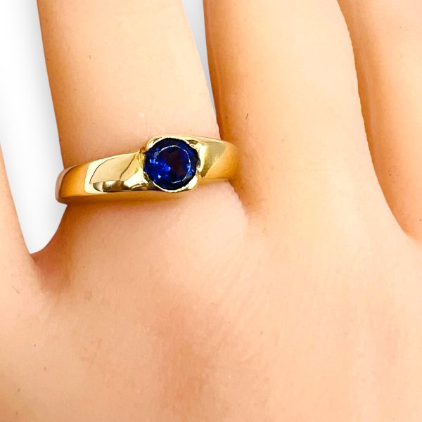 Blue Purple Tanzanite Gemstone Ring 14k Gold, Size 6 - Image 9