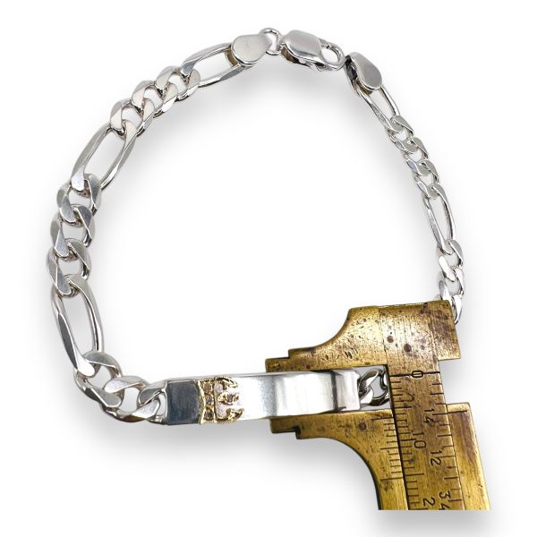 Curb Link Bracelet with Initial ‘E ’10k Gold Diamond Letter - Image 4