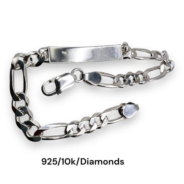 Curb Link Bracelet with Initial ‘E ’10k Gold Diamond Letter - Image 2