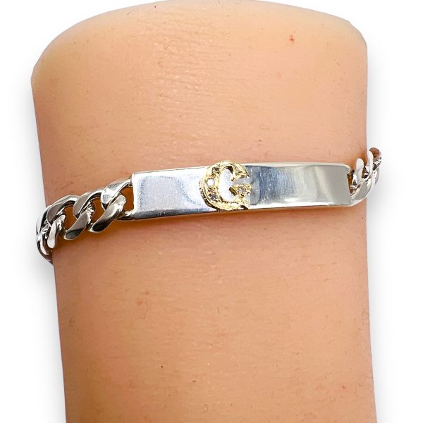 Silver Cuff Bracelet with Initial 'G'10k Gold Diamond Letter - Image 10