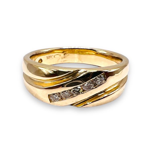 Men's Diamond Wedding Band 14k Yellow Gold, Size 9 - Image 4