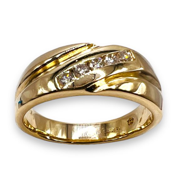 Men's Diamond Wedding Band 14k Yellow Gold, Size 9 - Image 9