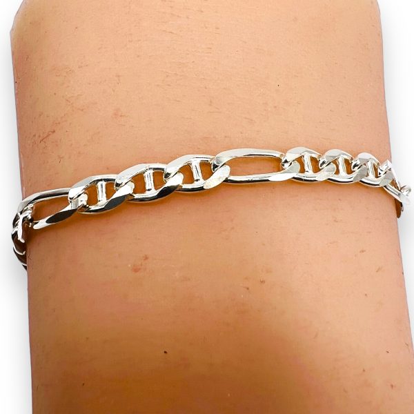 Men's 925 Sterling Silver Figaro Bracelet - Image 6