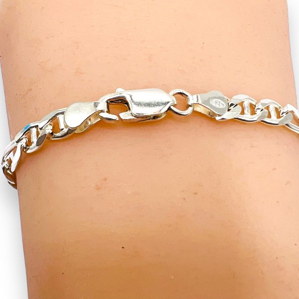 Men's 925 Sterling Silver Figaro Bracelet - Image 4