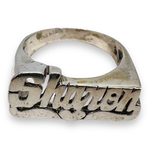 Sterling Silver Name Plate Word Ring "Sharon" - Image 3