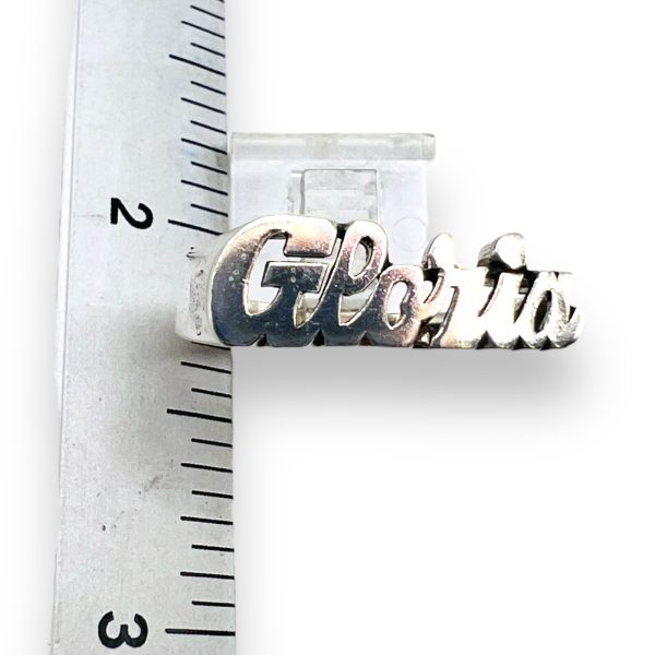 Nameplate Word Ring "Gloria" Size 8 | Sterling Silver - Image 2