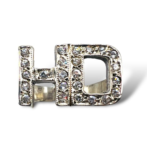 Ring With Initials "HD" Letters with Cubic Zirconia, sz 7.75 - Image 5