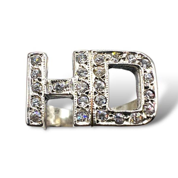 Ring With Initials "HD" Letters with Cubic Zirconia, sz 7.75 - Image 10