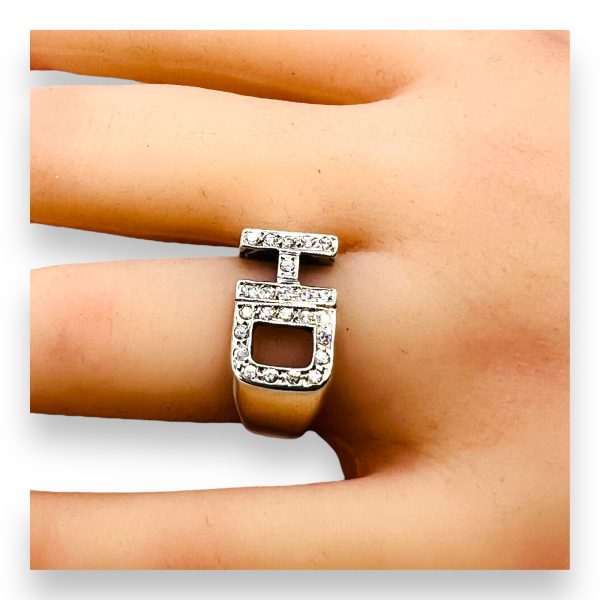 Ring With Initials "HD" Letters with Cubic Zirconia, sz 7.75 - Image 7