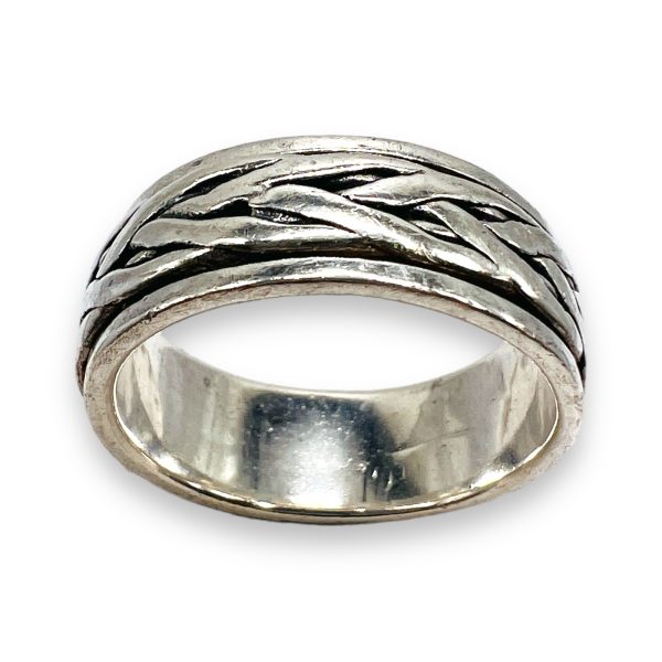 Men's 925 Sterling Silver Spinning Rope Ring, sz 9.25 - Image 6