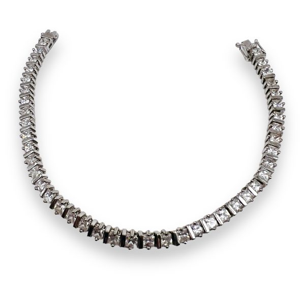 Square Cubic Zirconia Tennis Bracelet | simulated diamonds - Image 2