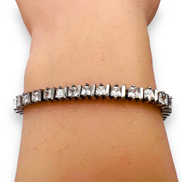 Square Cubic Zirconia Tennis Bracelet | simulated diamonds - Image 4