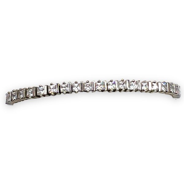 Square Cubic Zirconia Tennis Bracelet | simulated diamonds - Image 9