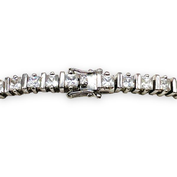 Square Cubic Zirconia Tennis Bracelet | simulated diamonds - Image 7