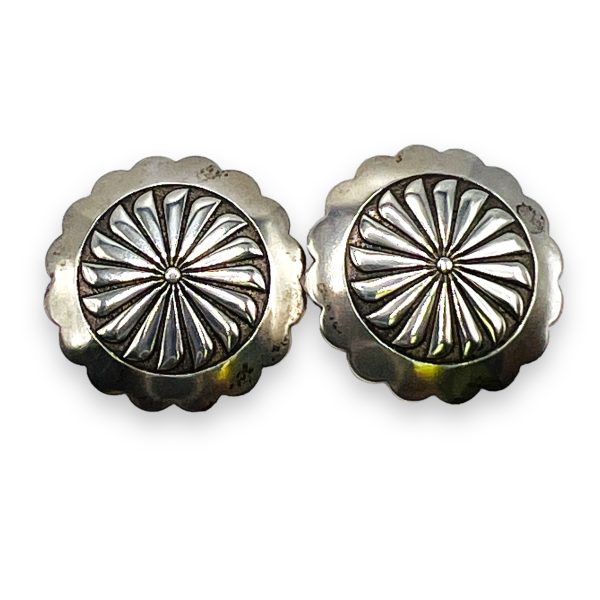 925 Sterling Silver Disc Earrings | Southwestern Design - Image 5