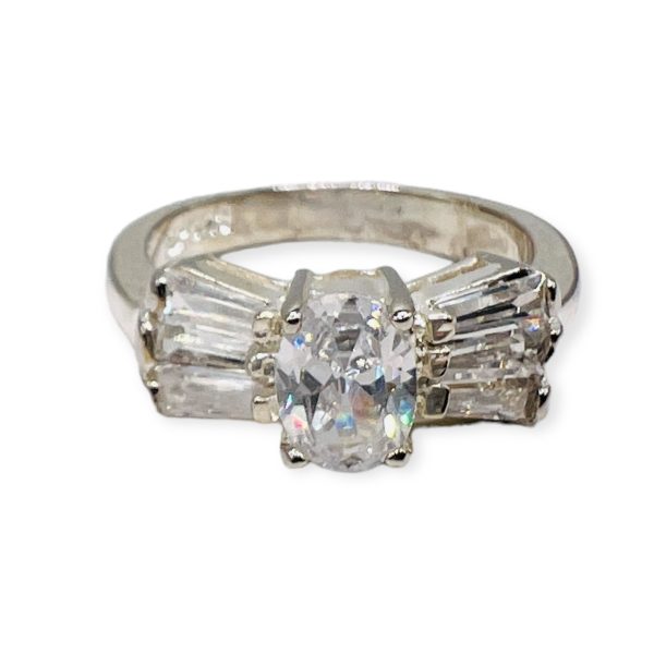 Simulated Diamond CZ Baguette Ring Size 6 | 925 Silver - Image 6