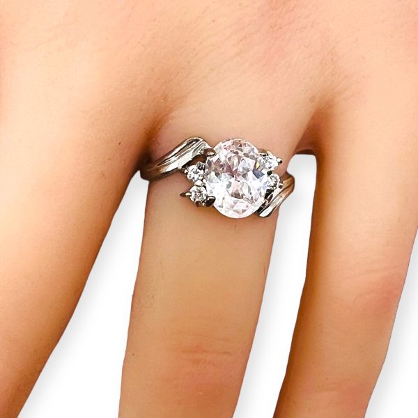 Simulated Diamond Cubic Zirconia Engagement Ring 6 - Image 9