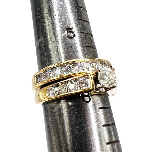 14k Diamond Wedding Engagement Band Set size 6 | Pre-owned - Image 6