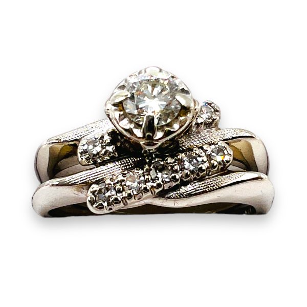 14k Diamond Bridal & Engagement Set, size 6 | Pre-owned - Image 5