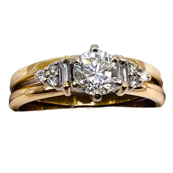 Diamond Engagement Wedding Ring Set Size 8.25 | 14k Gold - Image 11