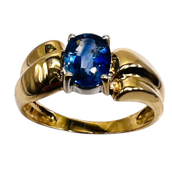 Blue Ceylon Sapphire Ring 10K Gold | Size 6.75