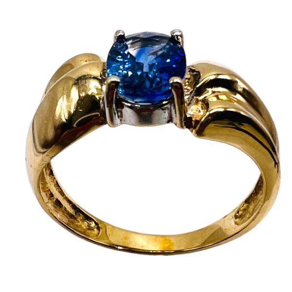 Blue Ceylon Sapphire Ring 10K Gold | Size 6.75 - Image 2