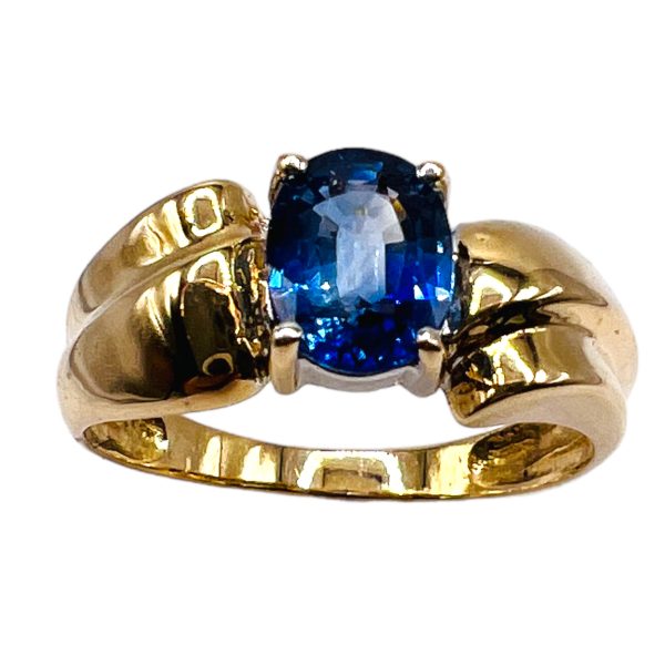 Blue Ceylon Sapphire Ring 10K Gold | Size 6.75 - Image 3