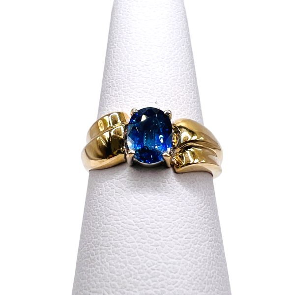 Blue Ceylon Sapphire Ring 10K Gold | Size 6.75 - Image 6