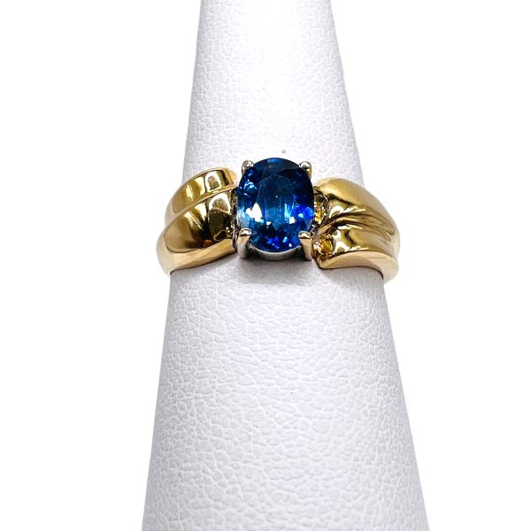 Blue Ceylon Sapphire Ring 10K Gold | Size 6.75 - Image 9