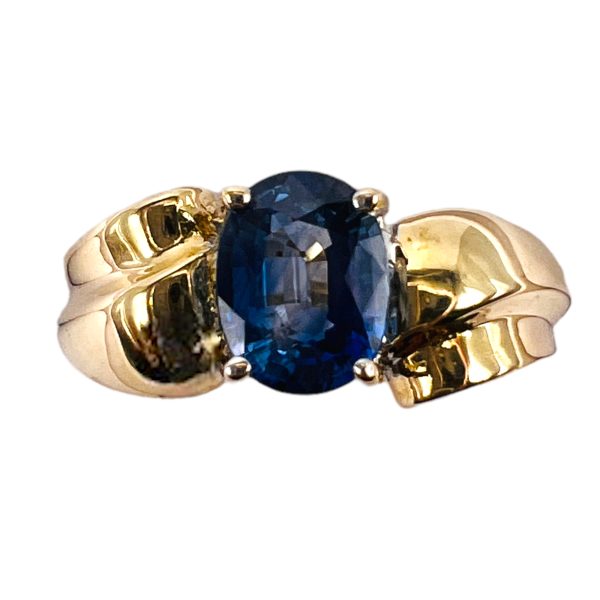 Blue Ceylon Sapphire Ring 10K Gold | Size 6.75 - Image 7