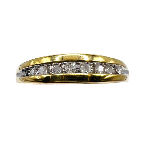 Men's Diamond Channel-set Wedding Band, sz 10.5 | 14k Gold - Image 9