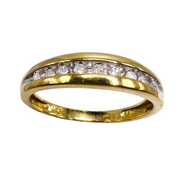 Men's Diamond Channel-set Wedding Band, sz 10.5 | 14k Gold