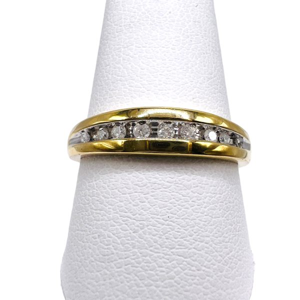 Men's Diamond Channel-set Wedding Band, sz 10.5 | 14k Gold - Image 5