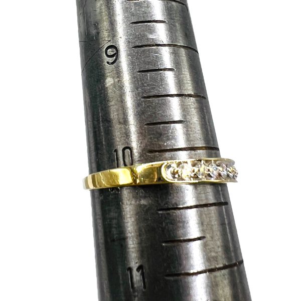 Unisex 10k Yellow Gold Diamond Band Ring, size 10.25 - Image 7