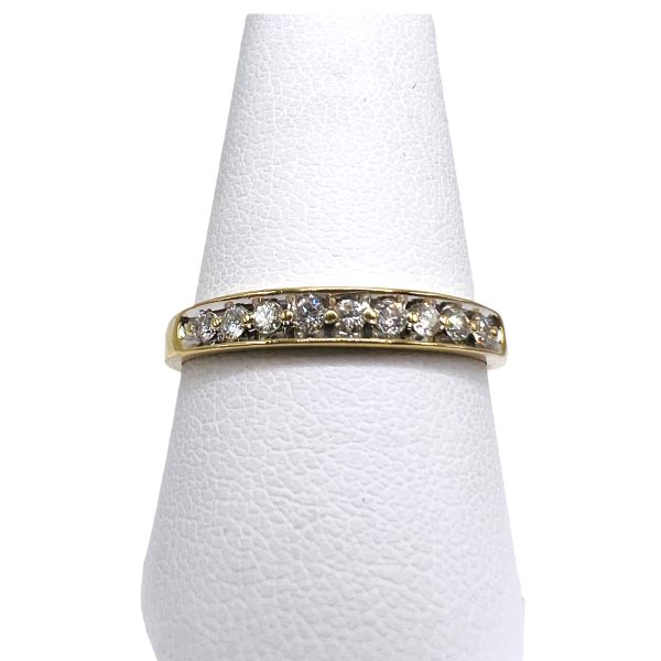 Unisex 10k Yellow Gold Diamond Band Ring, size 10.25 - Image 12