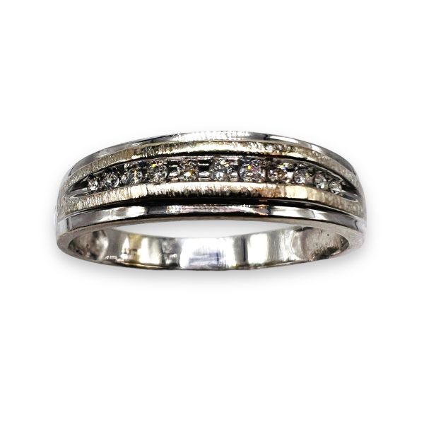 Men's Diamond Ring Channel-Set, Size 12.5 |10k White Gold - Image 5