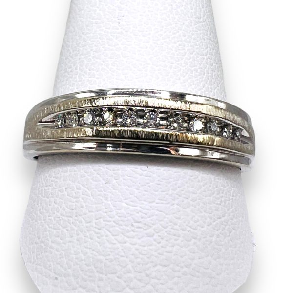 Men's Diamond Ring Channel-Set, Size 12.5 |10k White Gold - Image 9