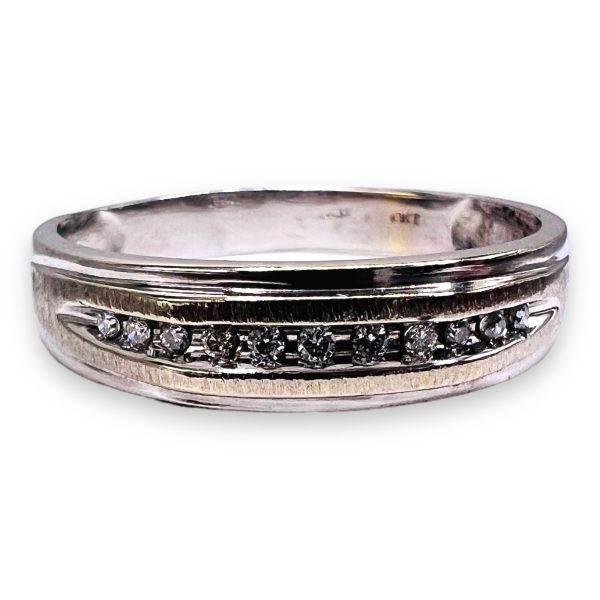 Men's Diamond Ring Channel-Set, Size 12.5 |10k White Gold - Image 12