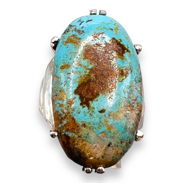 Untreated Persian Matrix Turquoise Ring, Size 5.5 - Image 2