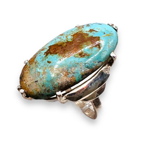 Untreated Persian Matrix Turquoise Ring, Size 5.5 - Image 12