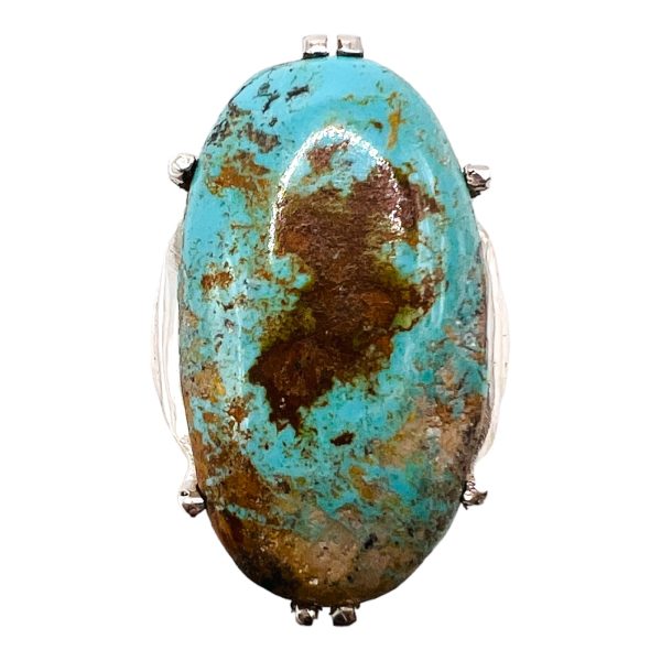 Untreated Persian Matrix Turquoise Ring, Size 5.5 - Image 13