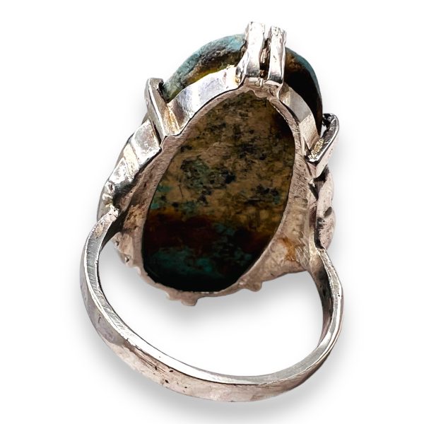 Untreated Persian Matrix Turquoise Ring, Size 5.5 - Image 9