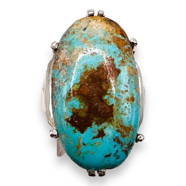 Untreated Persian Matrix Turquoise Ring, Size 5.5 - Image 11