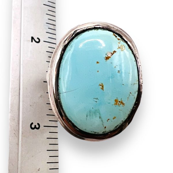 Brown Matrix Oval Persian Turquoise Ring, Size 7.5 - Image 4